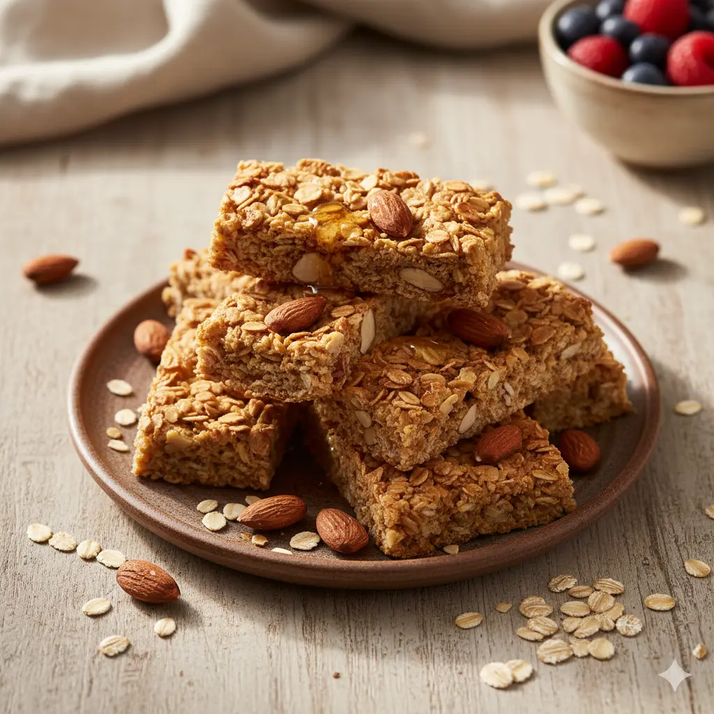 Barritas de Avena y Almendra Caseras (Crujientes y Fáciles)