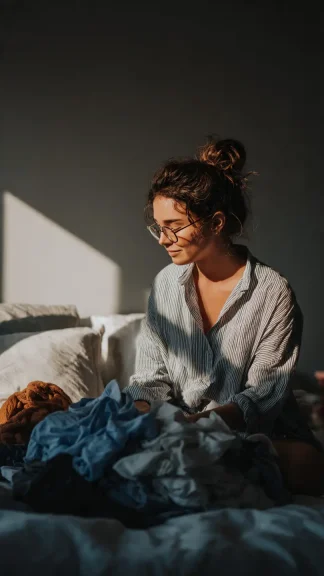 Aplicando vender en vinted trucos organizando el armario.