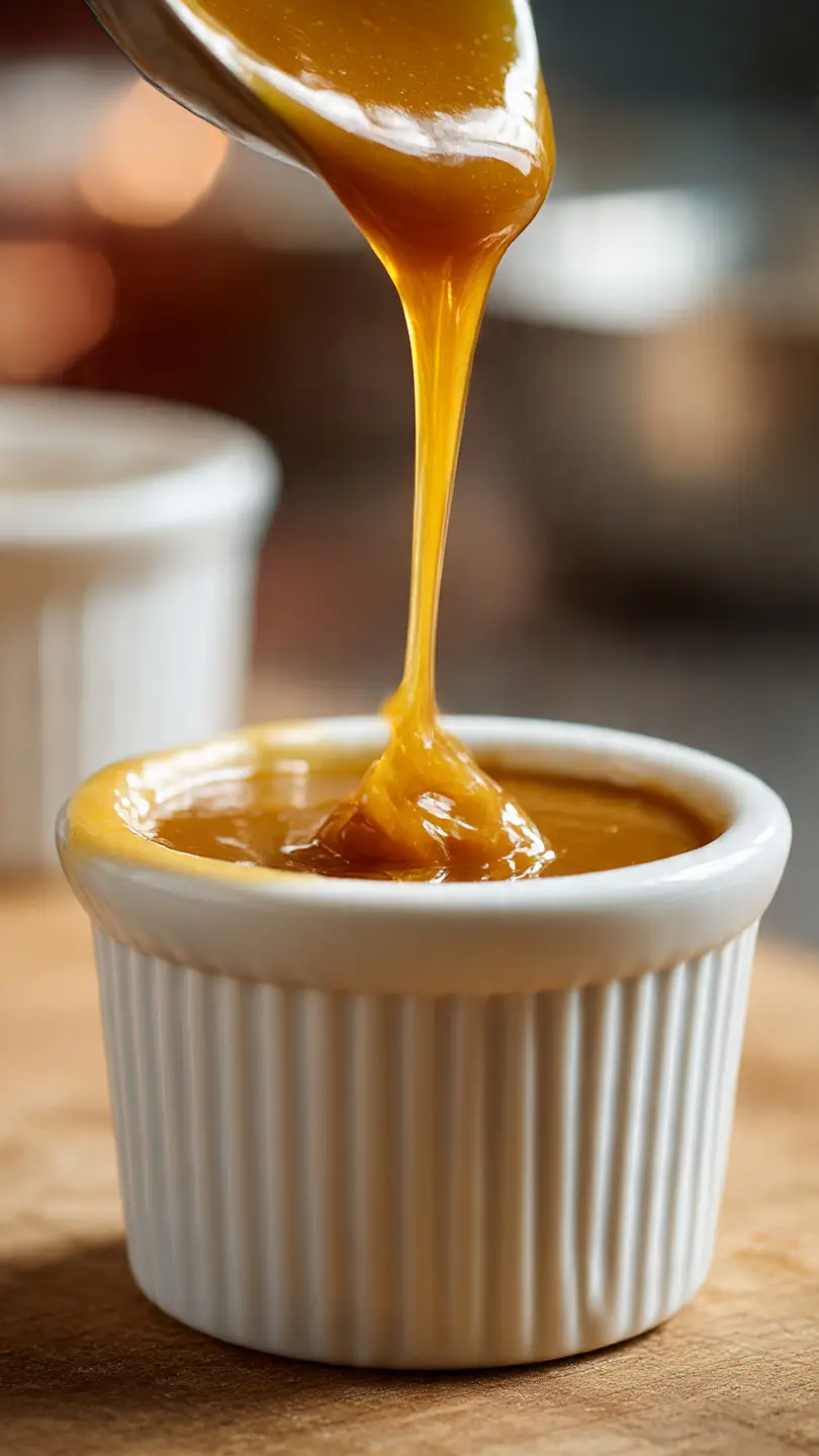 Caramelo dorado perfecto para flan en flaneras individuales
