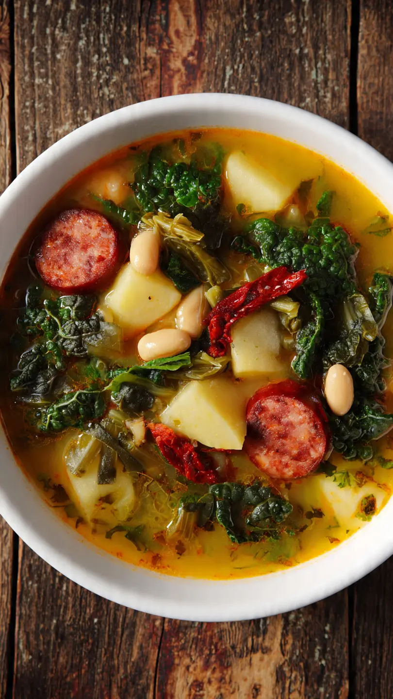 Plato de pote asturiano en olla lenta con berzas y compango.
